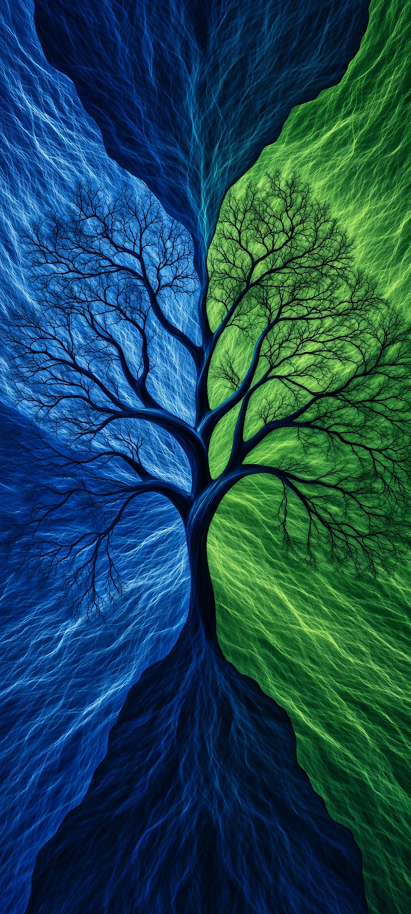 Tree of Two Worlds – Blue & Green